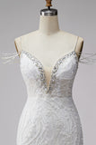 White Off The Shoulder Beaded Bodycon Short Homecoming Dress with Rhinestones