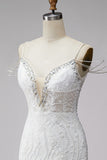 White Off The Shoulder Beaded Bodycon Short Homecoming Dress with Rhinestones