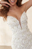 Ivory Sweetheart Short Bodycon Homecoming Dress with Sequins