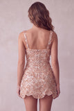 Ivory A-Line Square Neck Short Homecoming Dress with Sequins