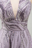 Sparkly A-Line Lilac Halter Neck Backless Short Homecoming Dress with Sequins