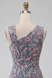 Black Bodycon Floral Ruched Short Homecoming Dress with Embroidery