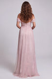 Light Pink Ruched Mermaid Off The Shoulder Formal Dress with Ruffles
