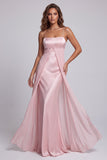 Light Pink Spaghetti Straps A-Line Long Formal Dress