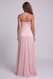 Light Pink Spaghetti Straps A-Line Long Formal Dress