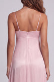 Light Pink Spaghetti Straps A-Line Long Formal Dress
