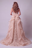 Champagne Mermaid Spaghetti Straps Sequins Long Pageant Dress with Ruffle Train