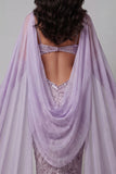 Lilac Spaghetti Straps Mermaid Cut Out Sequins Long Pageant Dress