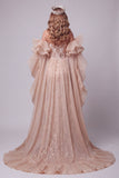 Champagne Sweetheart Mermaid Sequins Long Pageant Dress with Train