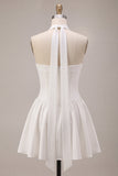 Strapless Corset A-Line Bridal Shower Dress with a Neck Scarf