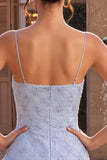 Blue Bodycon Ruffled Spaghetti Straps Short Homecoming Dress
