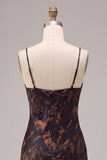 Black Mermaid Cowl Neck Floral Long Formal Dress