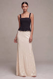 Black and White Mermaid Square Neck Sequins Long Formal Dress