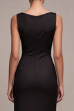 Black Cowl Neck Mermaid Sleeveless Long Formal Dress