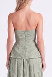 Sweetheart Dusty Sage Floral A-Line Ruffled Long Bridesmaid Dress with Slit