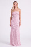 Sage Strapless Floral Mermaid Long Bridesmaid Dress