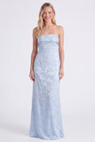 Sage Strapless Floral Mermaid Long Bridesmaid Dress