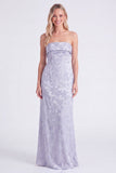 Sage Strapless Floral Mermaid Long Bridesmaid Dress