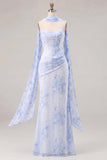 Mermaid Sage Strapless Corset Ruched Long Bridesmaid Dress with Lace Up Back