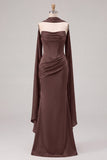 Mermaid Sage Strapless Corset Ruched Long Bridesmaid Dress with Lace Up Back