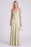 Mermaid Daffodil Spaghetti Straps Floral Long Bridesmaid Dress