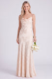 Mermaid Daffodil Spaghetti Straps Floral Long Bridesmaid Dress