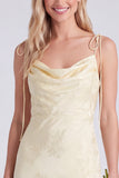 Mermaid Daffodil Spaghetti Straps Floral Long Bridesmaid Dress