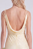 Mermaid Daffodil Spaghetti Straps Floral Long Bridesmaid Dress