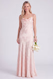 Mermaid Daffodil Spaghetti Straps Floral Long Bridesmaid Dress