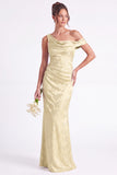 One Shoulder Dark Navy Mermaid Satin Ruched Floral Long Bridesmaid Dress