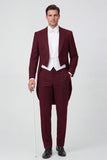 Black Peak Lapel 3 Piece Single Breasted Men's Prom Suits