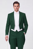 Black Peak Lapel 3 Piece Single Breasted Men's Prom Suits
