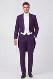 Black Peak Lapel 3 Piece Single Breasted Men's Prom Suits