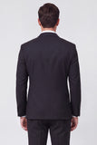 Shawl Lapel 2 Piece Black Double Breasted Beaded Men's Prom Suits
