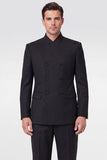 Black 2 Piece Double Breasted Men's Prom Suits