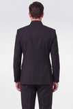 Black 2 Piece Double Breasted Men's Prom Suits