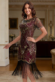 Great Gatsby Party Short Sleeves Sequin 1920s Flapper Dress
