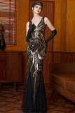 Sparkly Sequin Long Vintage Great Gatsby Flapper 1920s Dress