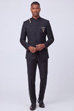 Dark Navy 2 Piece Single Breasted Men's Prom Suits