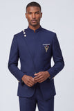 Dark Navy 2 Piece Single Breasted Men's Prom Suits