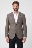 Coffee Notched Lapel Single Breasted Men's Blazer Jacket