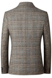 Coffee Notched Lapel Single Breasted Men's Blazer Jacket