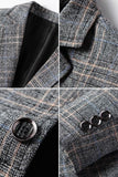 Coffee Notched Lapel Single Breasted Men's Blazer Jacket