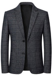 Navy Notch Lapel Single Breasted Men's Prom Blazer Jacket