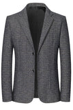 Navy Notch Lapel Single Breasted Men's Prom Blazer Jacket