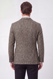 Brown Peak Lapel Double Breasted Men's Prom Suits Jacket