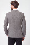 Black Double Breasted Notched Lapel Men's Blazer