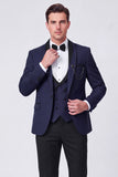 3 Piece Red Shawl Lapel One Button Men's Prom Suits