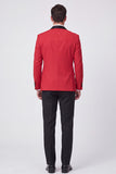 3 Piece Red Shawl Lapel One Button Men's Prom Suits