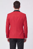 3 Piece Red Shawl Lapel One Button Men's Prom Suits